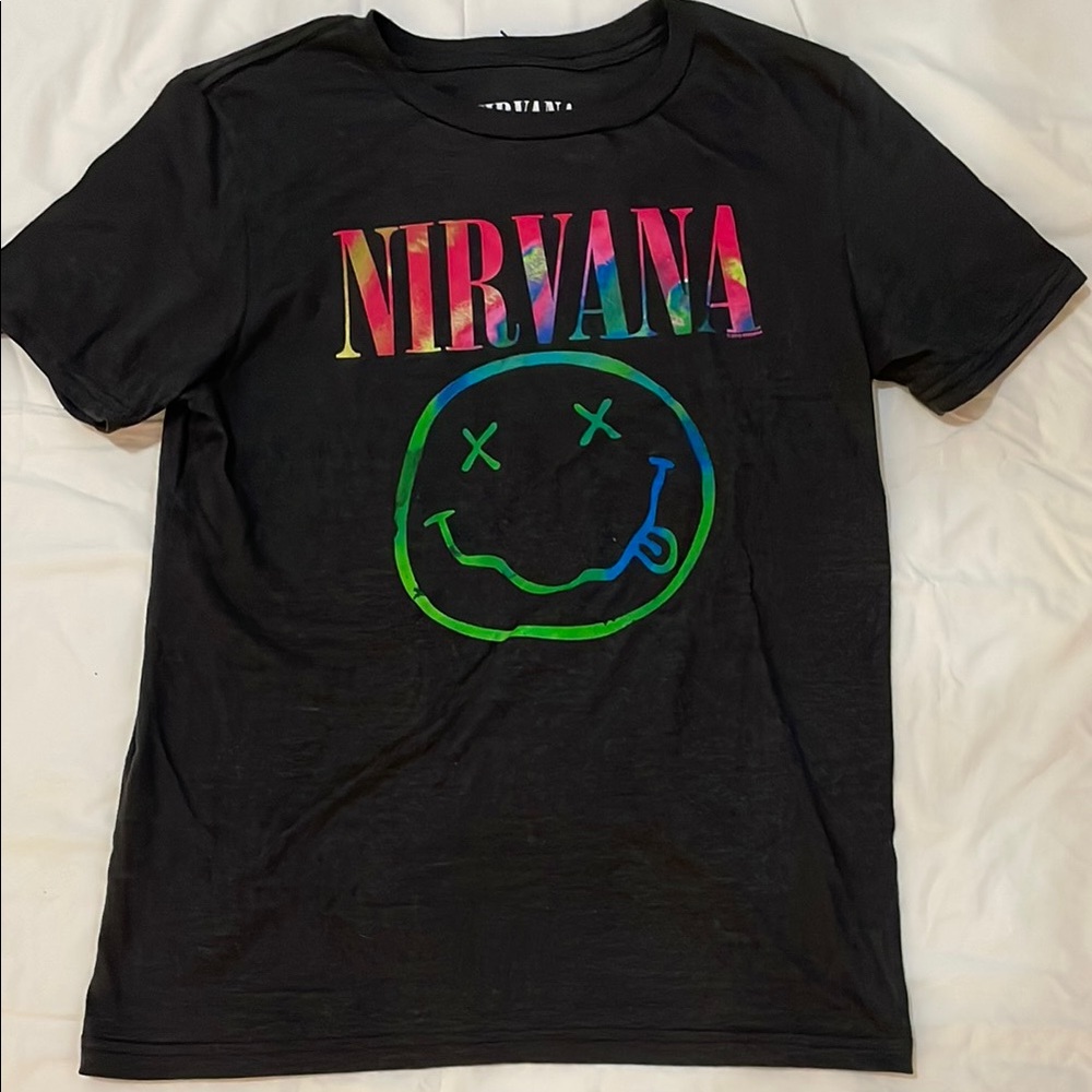 Nirvana Womans Black Graphic T-Shirt